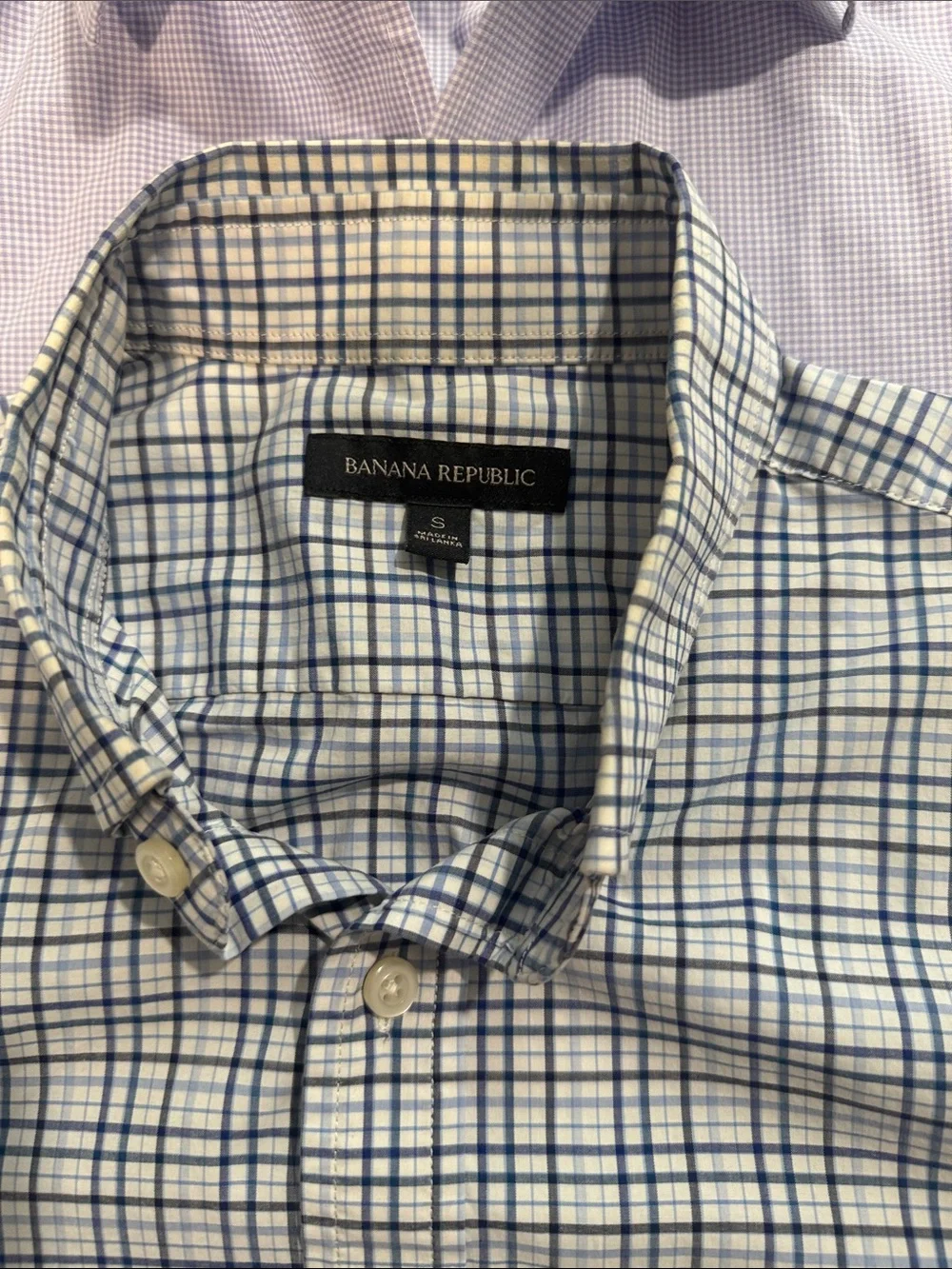 Two Banana Republic Men’s shirts Button-Down and spread collar.